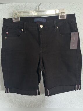 Tommy Hilfiger Black Denim Bermuda Shorts Size 10 NWT